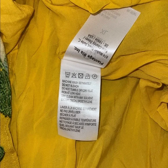 NWT originally $220 Farm Rio Long Sleeve Summer Garden Yellow Maxi Dress XL - Picture 16 of 16